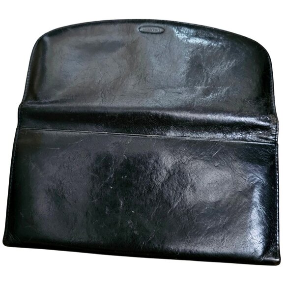 Oroton Black Leather Womens Wallet With Snap Closure & Multiple Compartments - Picture 2 of 9